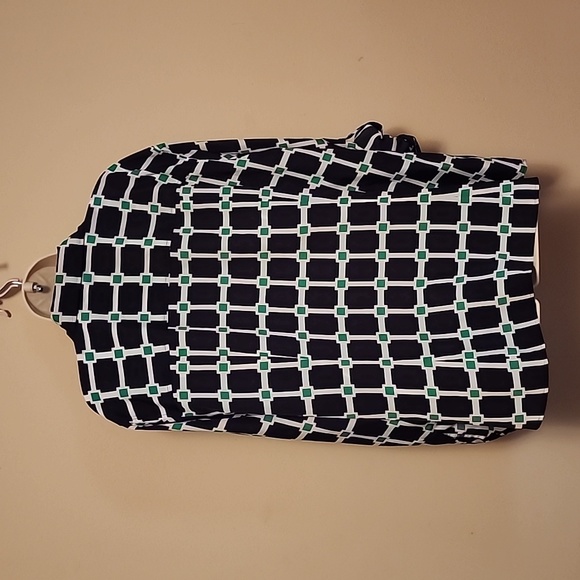 NWOT MICHAEL KORS FULL ZIP BLOUSE Unique Print - Picture 7 of 12